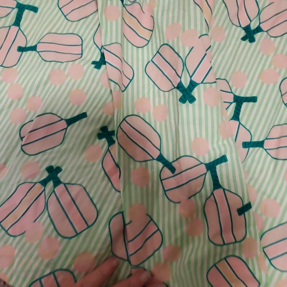 Pickle Ball Striped Polka Dot PJ Cotton Top - Picture 8 of 9